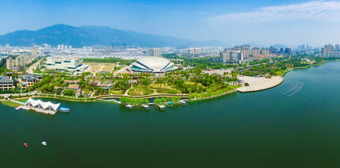 临海灵湖公园全景